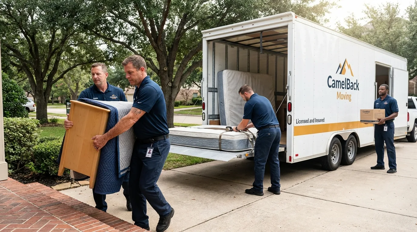 Crew loading residential truck for cross-state move from Tracy City, TN