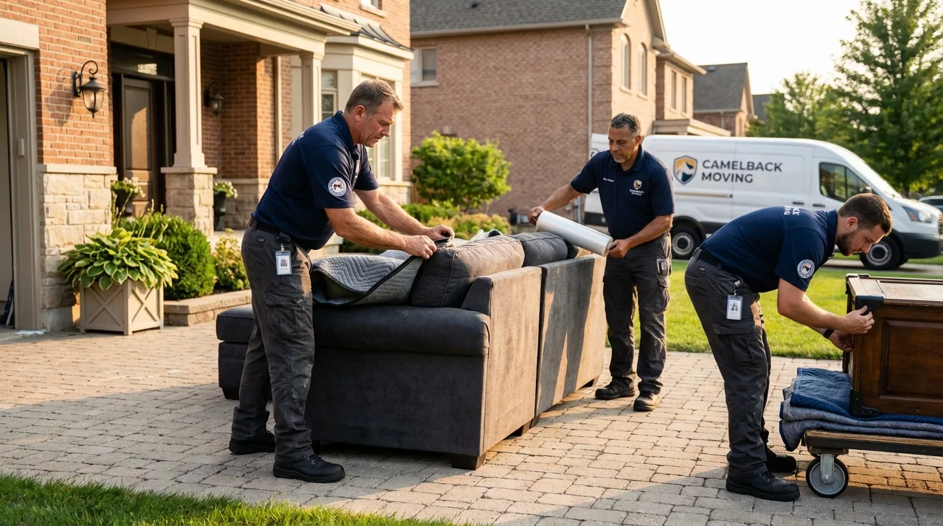 Large estate moving crew wrapping furniture in Tracy City, TN