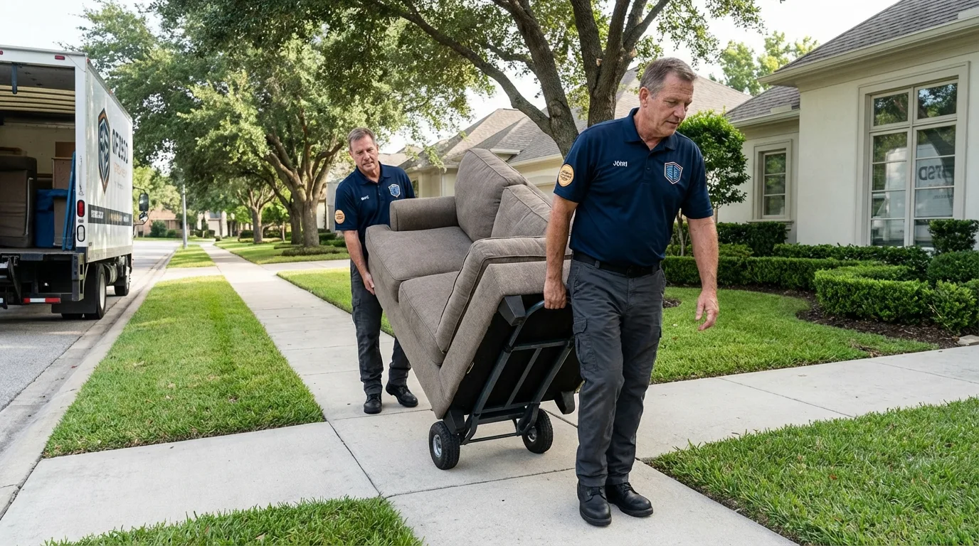 Local residential moving crew loading furniture in Tracy City, TN